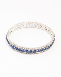 Lovisa - Silver & Blue Round Encased Cubic Zirconia Wrist Cuff