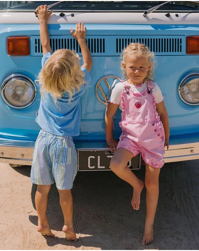 Huxbaby - Berry Sweet Garment Dye Shortall - ICONIC EXCLUSIVE - Babies-Kids
