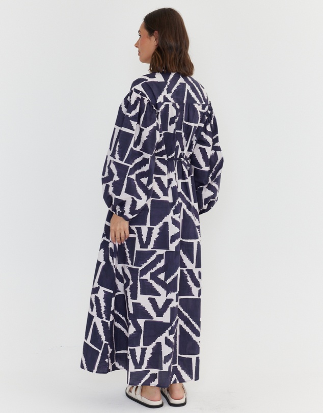 ALEXANDRA - Jack Dress Navy Geo Print