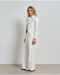 DRICOPER DENIM - Mila Ivory Mid Rise Palazzo Jeans