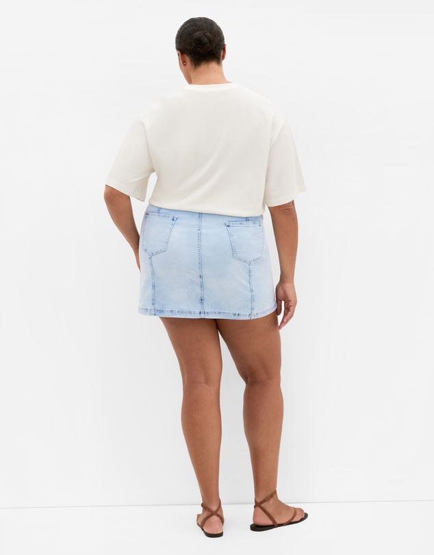 City Chic - Plus size Alice Denim Mini Skirt - ice blue wash