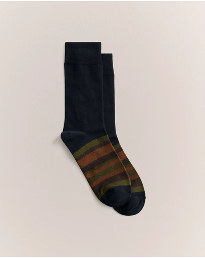 Trenery - Bold Stripe Sock in Night Sky