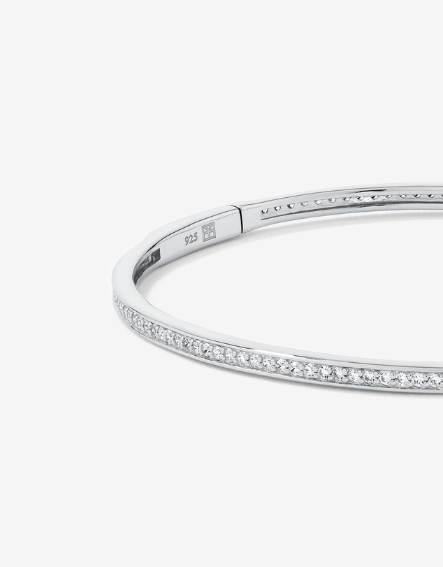 Michael Hill - Cubic Zirconia Eternity Oval Bangle in Sterling Silver