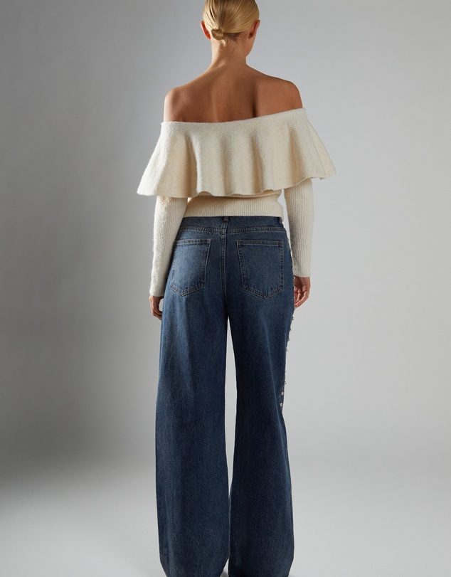 Glamorous - Wide-Leg Studded-Jeans