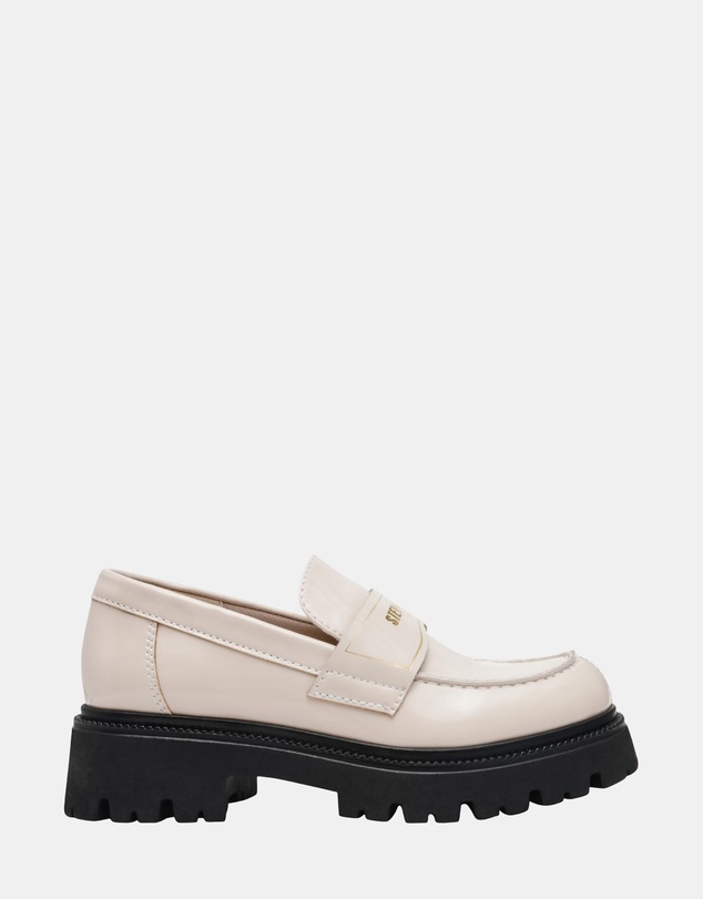 Steve Madden - File-Away Bone Box Leather Loafers