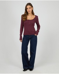All About Eve - Tia Long Sleeve Top Wine