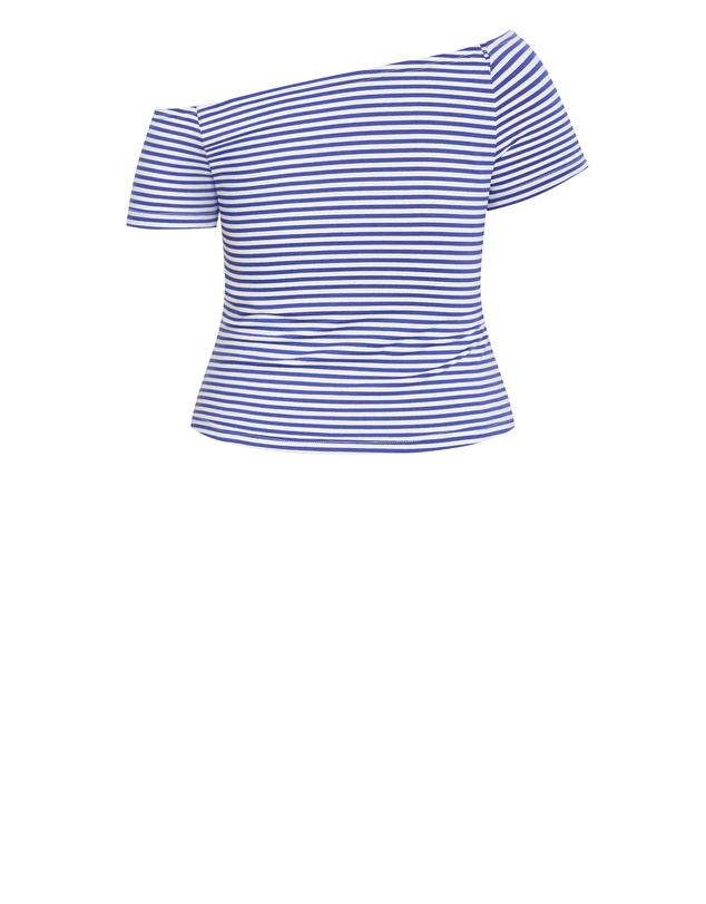City Chic - Off Shoulder Stripe Double Layer Top