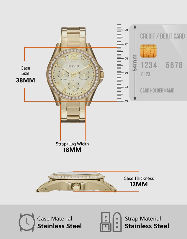 Fossil - Riley Gold-Tone Analogue Watch