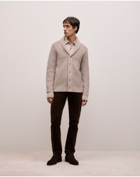 Trenery - Merino Textured Shawl Cardigan in Cinder