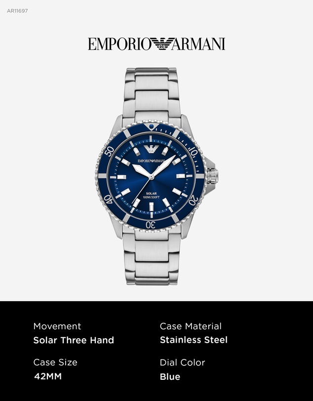Emporio Armani - Silver Tone Analogue Watch
