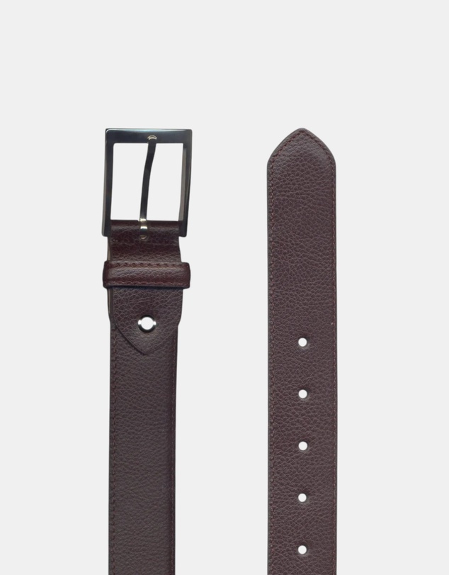 Henry Bucks - HENRY SARTORIAL x LEYVA Pebble Leather Belt BROWN