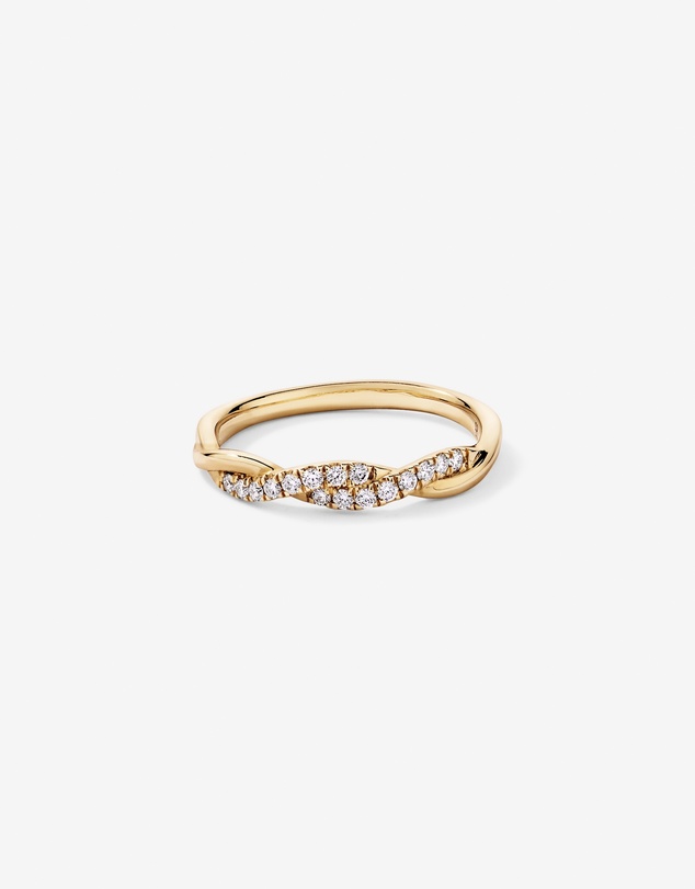 Michael Hill - 0.16TW Round Brilliant Laboratory-Grown Diamond Twist Wedding Ring in 14kt Yellow Gold