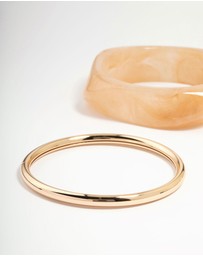 Lovisa - Gold & Acrylic Bangles 3-Pack