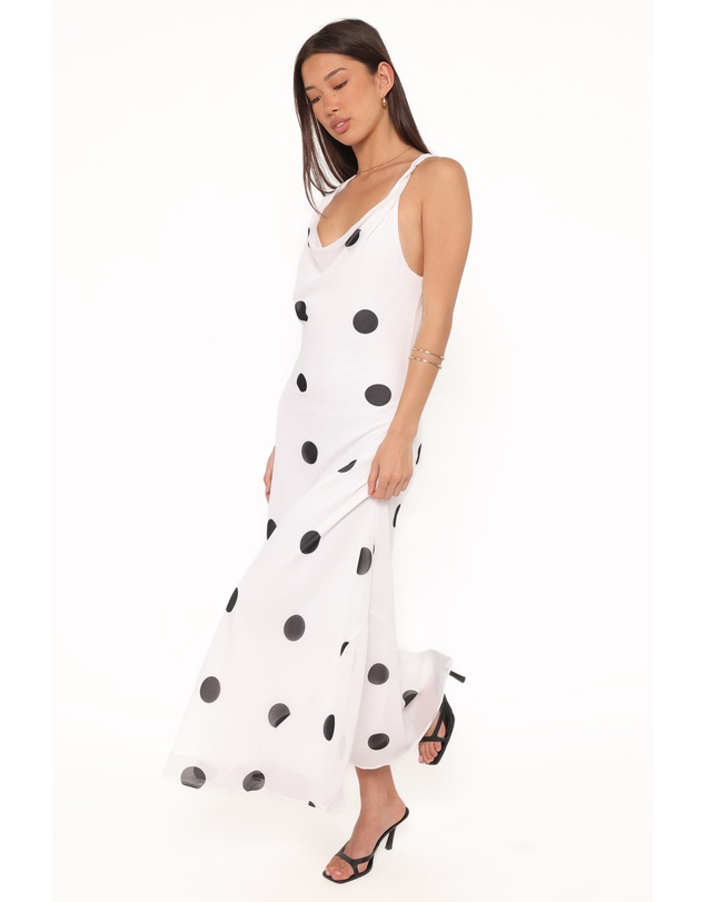 Petal & Pup - Collette Maxi Dress - White Polka Dot