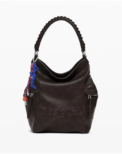 Desigual - Large logo suede-effect backpack