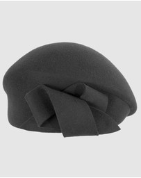 Max Alexander - Winter Black Felt Beret Hat