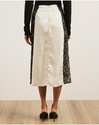 Atmos&Here - Mirelda Satin Lace Midi Skirt