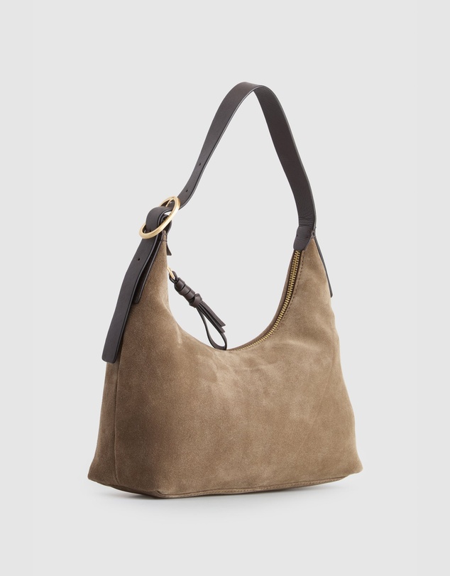 Evity - Malia Leather Suede Hobo Bag