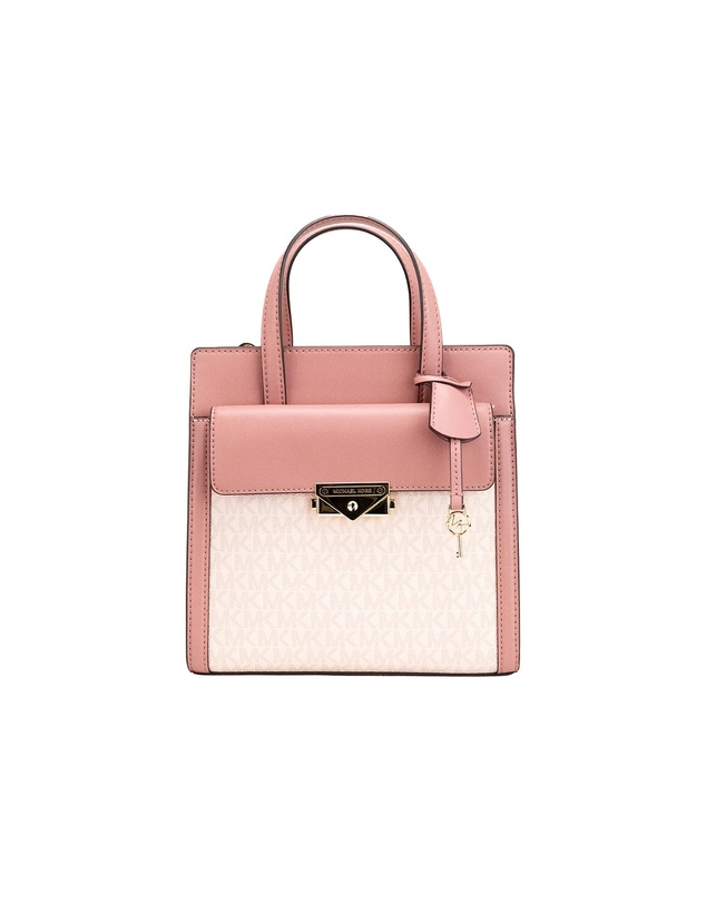 Pre-Loved by Azura Reborn - Pre-Loved Michael Kors Cece Small Dark Powder Blush North South Flap Tote Crossbody Bag