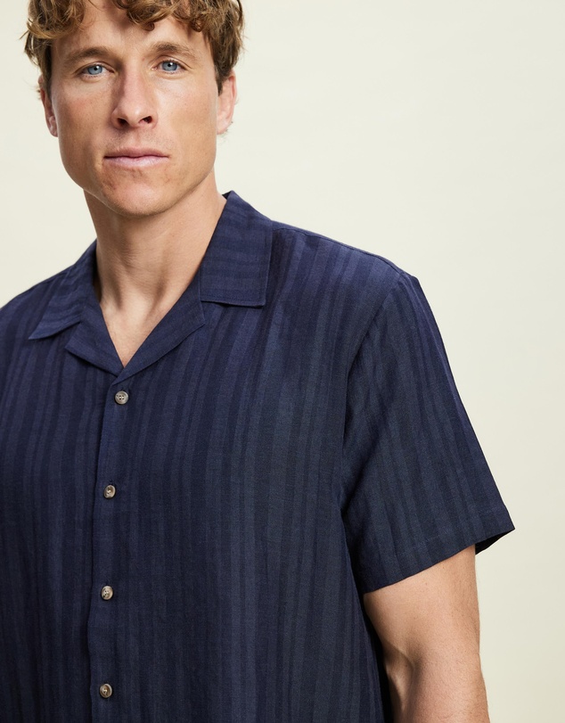 AERE - Linen Rayon Camp Collar Shirt