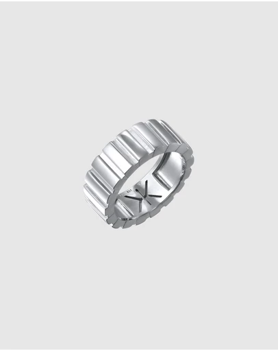 Kuzzoi - ICONIC EXCLUSIVE - Ring Male Solid Groove Look 925 Sterling Silver