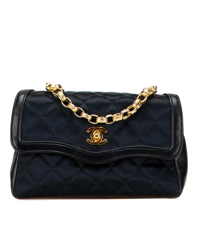Chanel - Pre-Loved CC Quilted Satin Bijoux Chain Single Flap