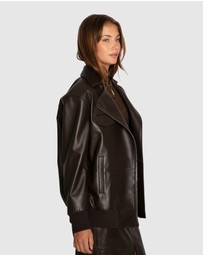 Belle & Bloom - Desert Moon Leather Bomber Jacket