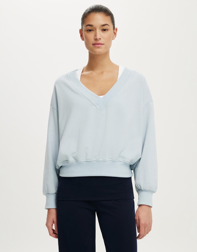 Cotton On - V Neck Fleece Sweatshirt