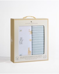 Living Textiles - 2 Pack Organic Bedside Sleeper Fitted Sheet - Roam & Roar