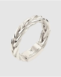 Kuzzoi - ICONIC EXCLUSIVE - Ring Male Bandring Braid Pattern 925 Sterling Silver