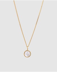 Elli Jewelry - Necklace Delicate Moonstone 925 Sterling Silver Gold-Plated