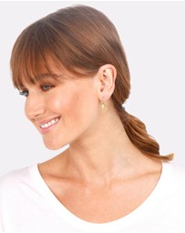 Elli Jewelry - Earrings Ladies Creoles Plate Vintage Trend Blogger in 925 Sterling Silver Gold Plated