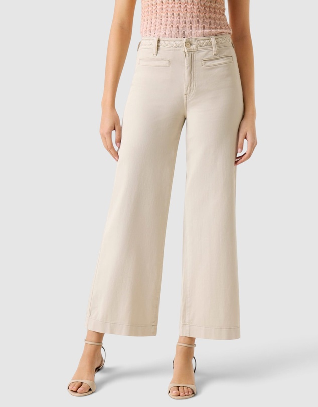 GUESS - High-Rise Zoya Wide Crop Leg Braided Pants