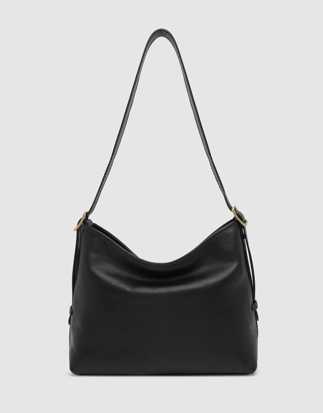 Republic of Florence - Sophia Matt Black Leather Shoulder Bag