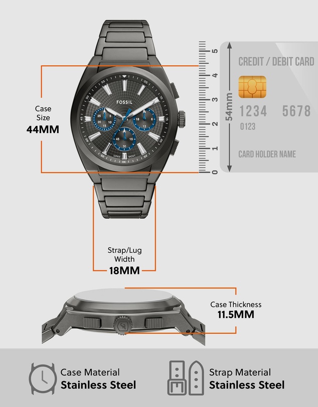 Fossil - Everett Gun-Metal Chronograph Watch