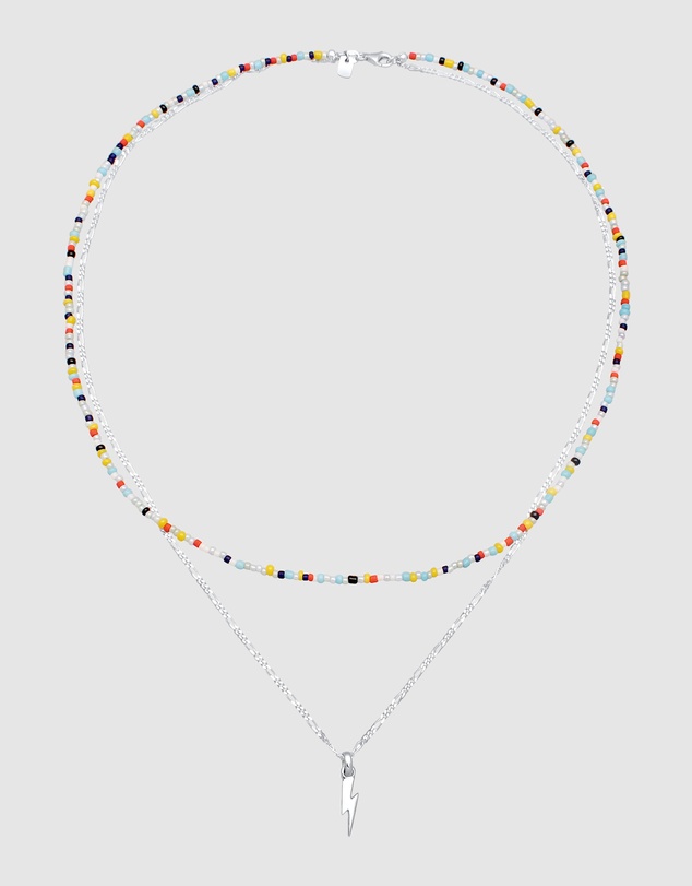 Kuzzoi - ICONIC EXCLUSIVE - Layered Necklace with Beads in 925 Sterling Silver