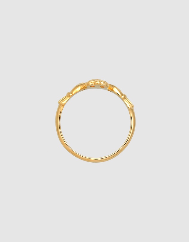 Elli Jewelry - Claddagh Band Ring in Gold-Plated 925 Silver