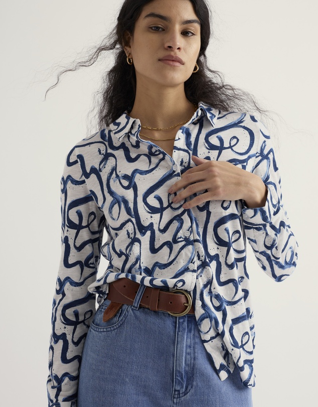 Seasalt - Seasalt Cornwall Blue Teasel Head Shirt