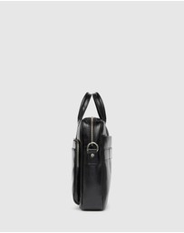 Republic of Florence - Pretoria Black Leather Laptop Briefcase