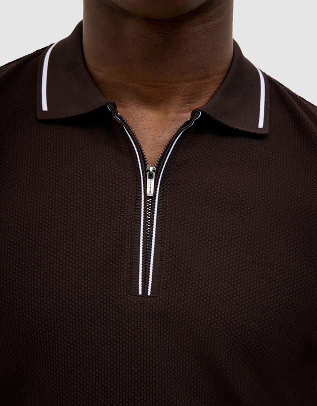 Politix - Morgan Textured Zip-up Polo