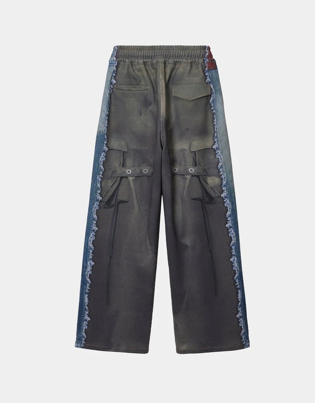 Andersson Bell - Denim & Cargo Trompe L'oeil Mesh Pants - Unisex