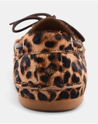 Sperry - Slim Boat Leather Pony Hair Leopard- Women's
