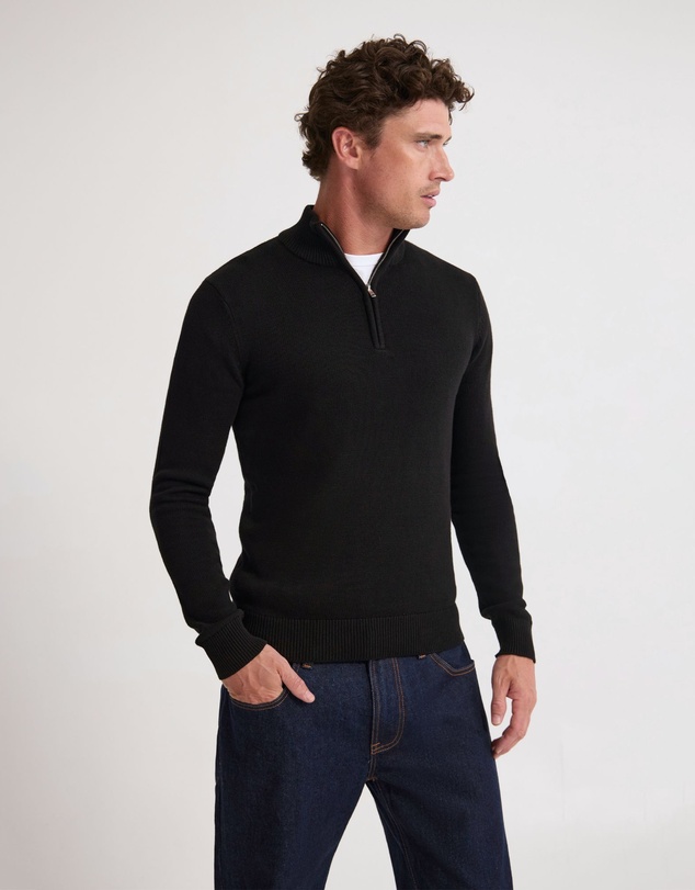 Oxford - Robert Zip Neck Knit Pullover
