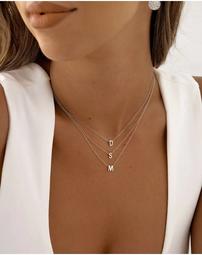 The Silver Collective - Petite A-Z Letter Necklace - S