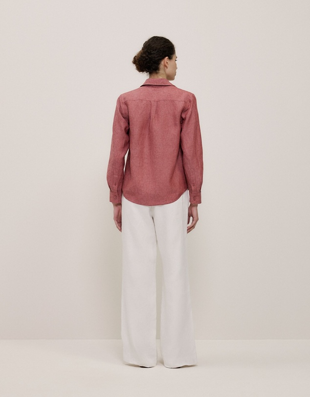 Trenery - End On End Linen Classic Shirt in Russet