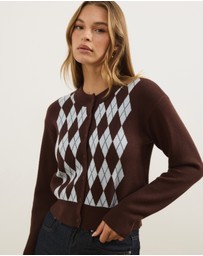Atmos&Here - Sammi Argyle Knit Cardigan