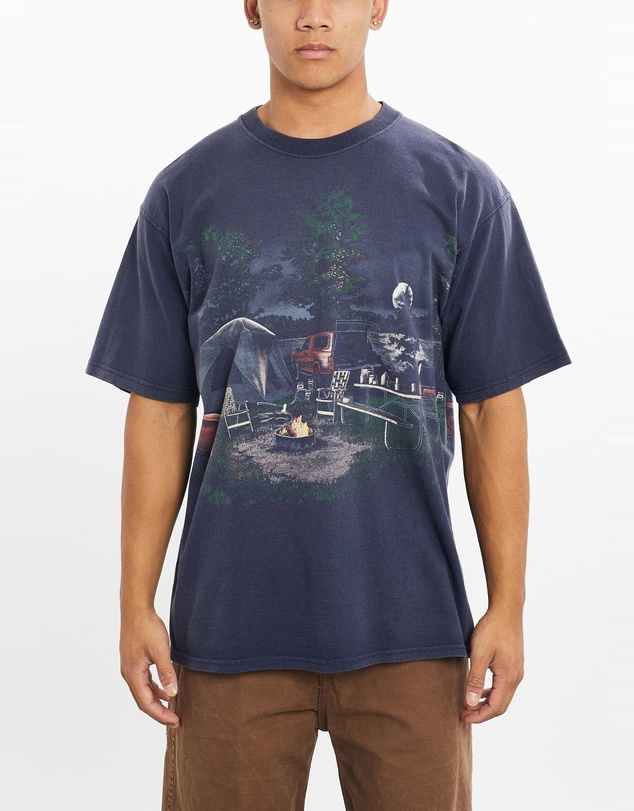 Vintage by The Real Deal - Pre Loved - Vintage 90s Camping Racoons Tee