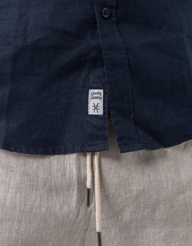 Coast Clothing - Long Sleeve Linen Shirt in Navy Blue