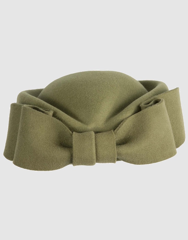 Max Alexander - Felt Olive Pillbox Hat