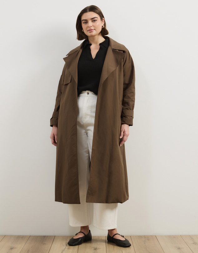 Atmos&Here Curvy - Cora Lightweight Trench Coat